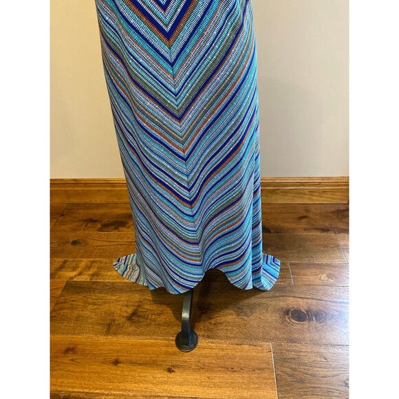 Apt. 9 Maxi Dress Sz XL Sleeveless Criss Cross Back Striped Blue Orange Stretchy - Picture 7 of 12